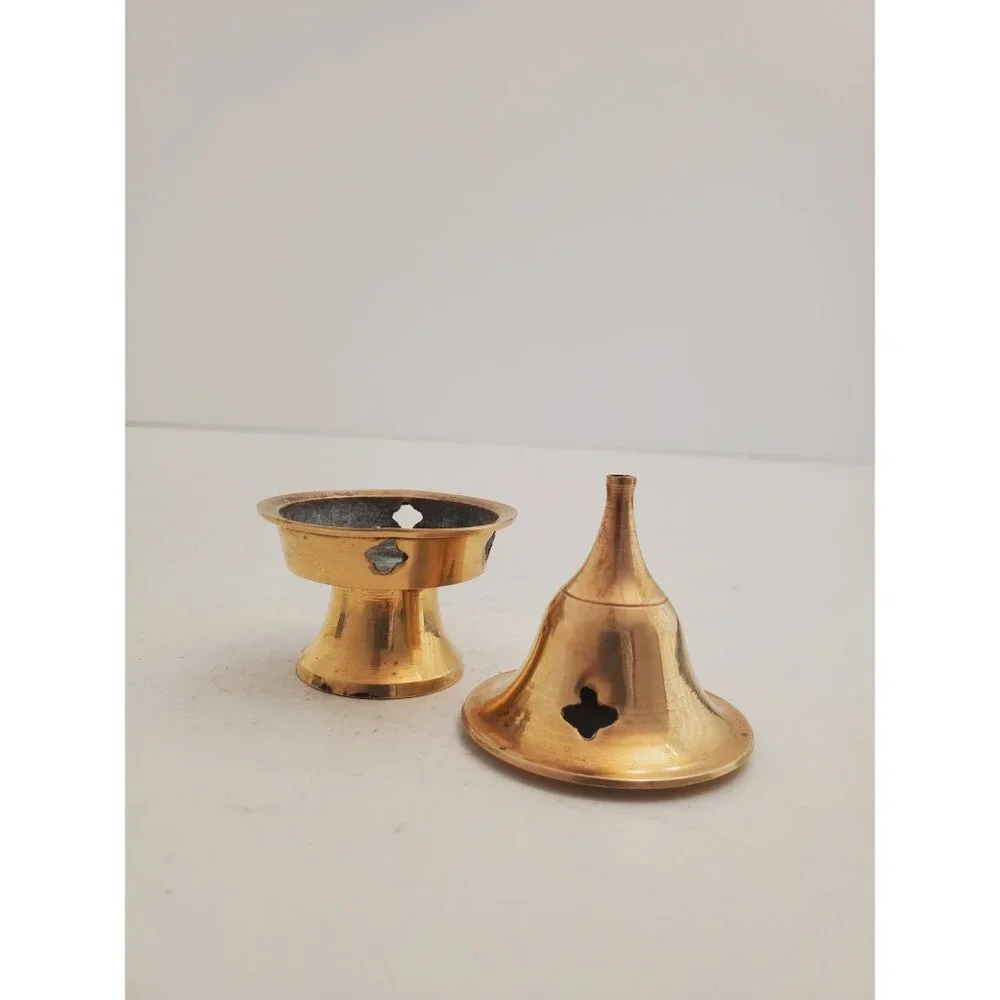 Vintage Brass Stick/Cone Incense Burner small burner with lid, made in i… - Picture 6 of 10